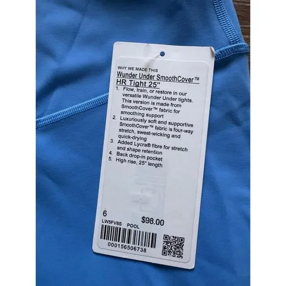 Lululemon Wunder Under SmoothCover High Rise 25” Pool Party Size 6 NWT - Picture 4 of 7